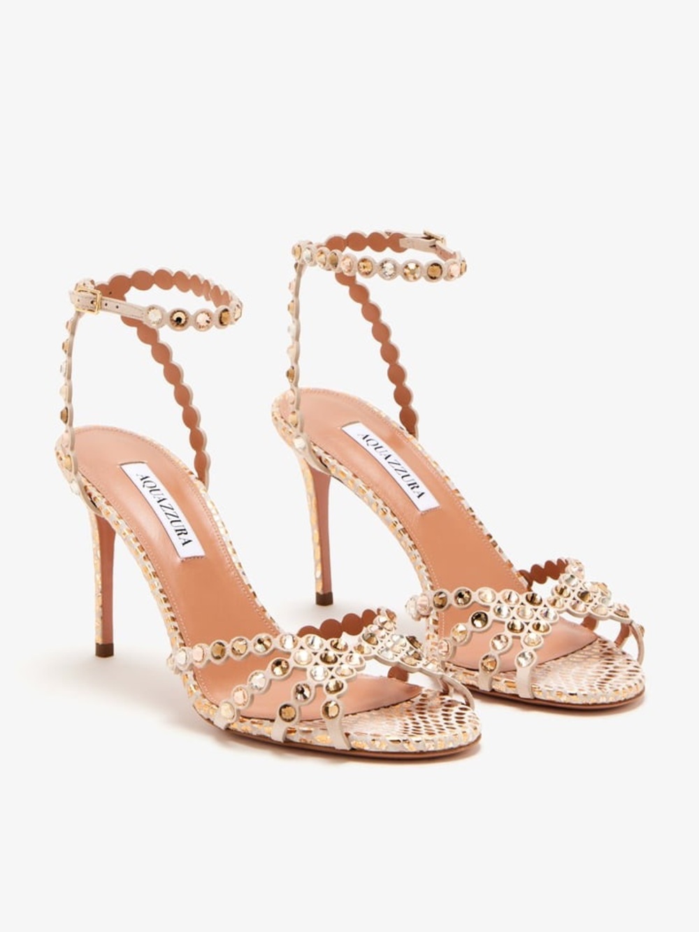 Aquazzura Gold 85 Tequila Sandals
